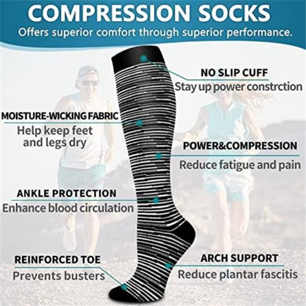 6 Pack Assorted Copper Compression Socks for Women - image 5